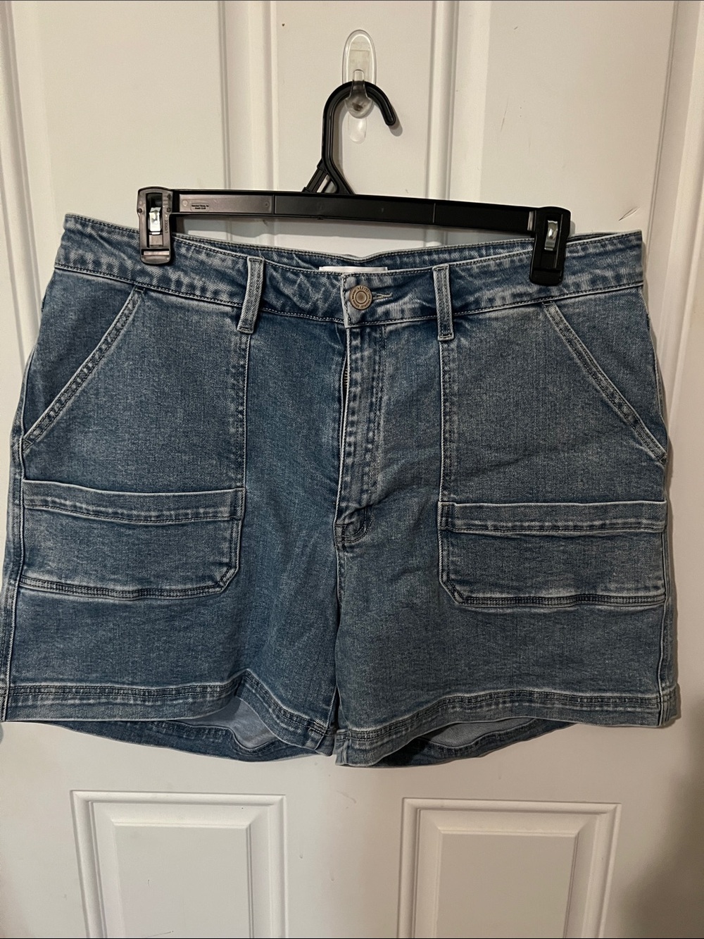 Women's Blue Denim Cargo-Style Jean Shorts